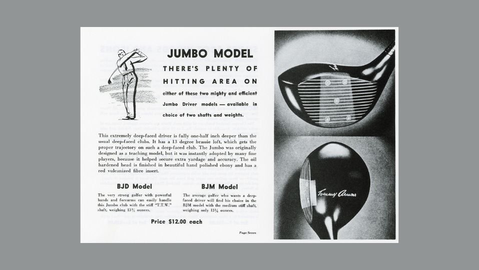 MacGregor Deep Face Jumbo Persimmon Drivers 1941 MacGregor Jumbo Model BJD BJM Driver MacGregor Deep Face Jumbo Persimmon Driver